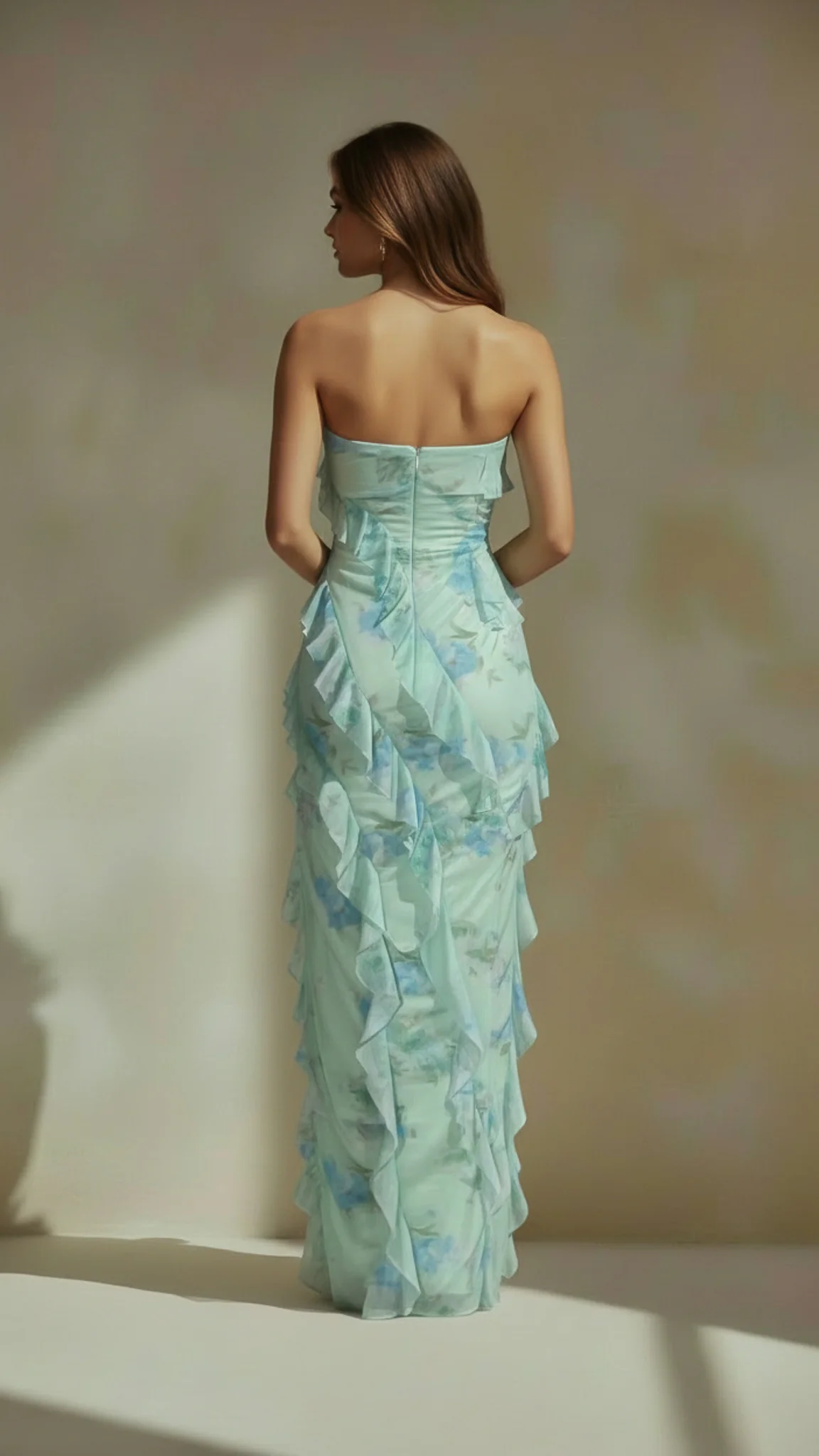 Elara Strapless Ruffle Maxi Dress - Image 12